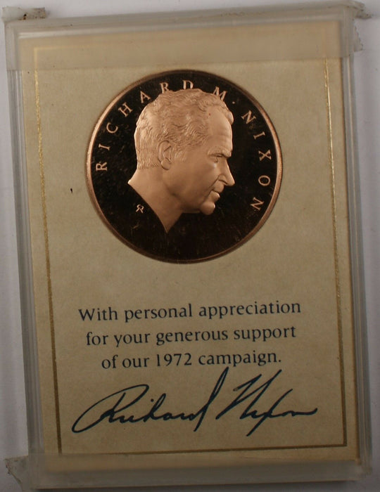 1972 Richard Nixon Re-election Campaign Proof Franklin Mint Bronze Medal (check)