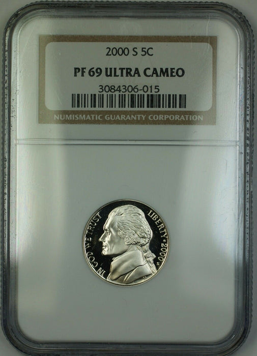 2000-S Proof Jefferson Nickel 5c Coin NGC PR-69 Ultra Cameo
