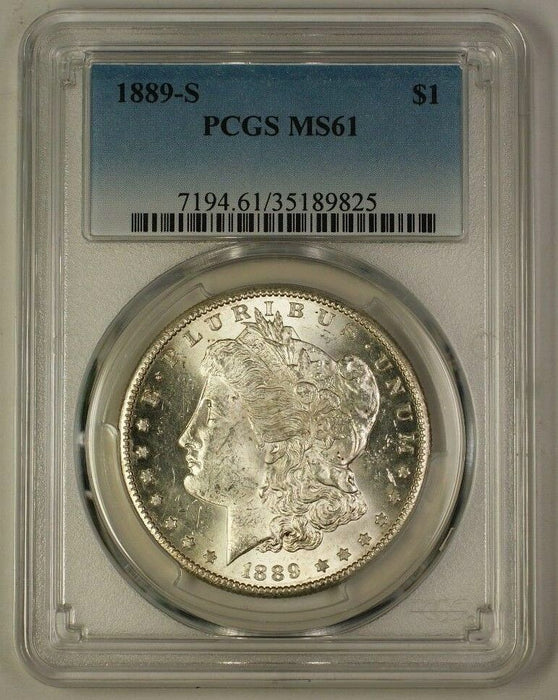1889-S US Morgan Silver Dollar Coin $1 PCGS MS-61 (Better) (18)