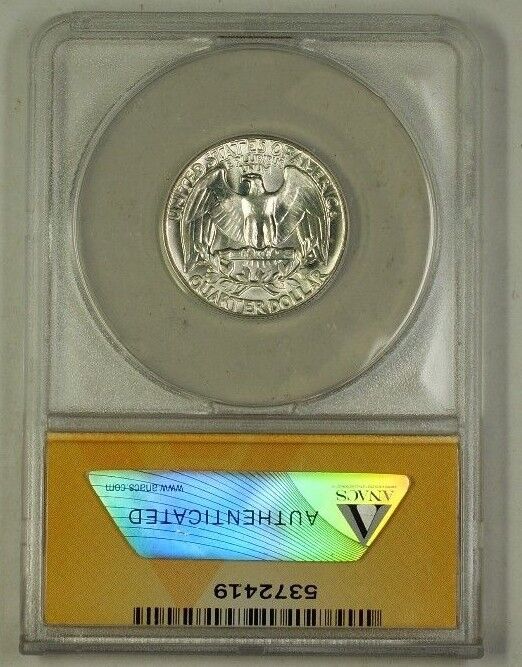 1964 Washington Silver Quarter Coin Type B Rev FS-901 ANACS MS-63 (Better)