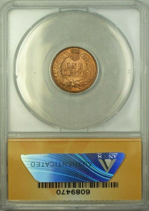 1891 Indian Head 1 Cent Coin ANACS MS 60 Cleaned Details ( Better Coin )