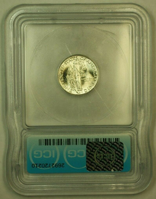 1942 Silver Mercury Dime 10c Coin ICG MS-64FSB L