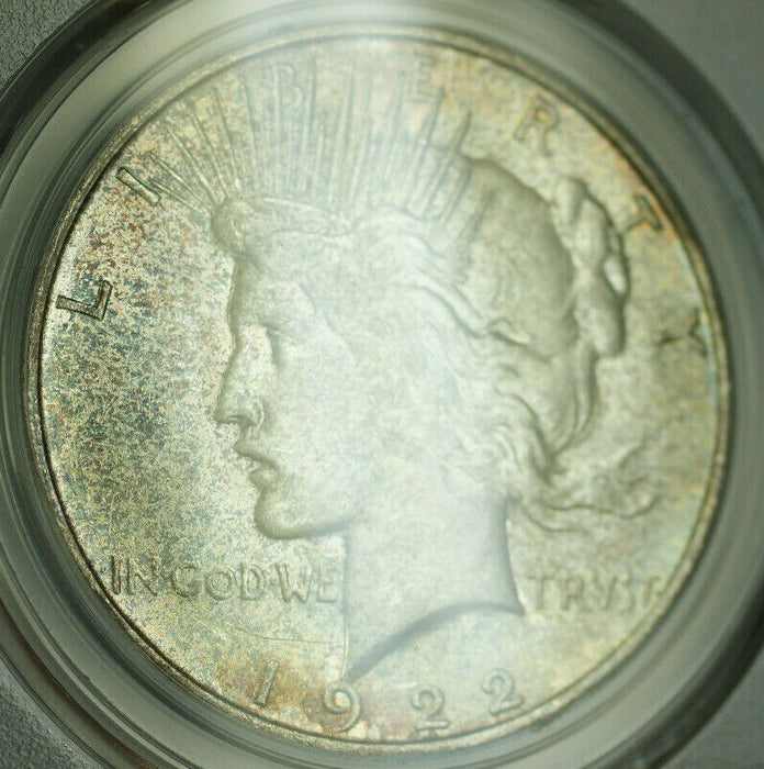 1922-D Peace Silver Dollar $1 Coin PCGS MS-64 Toned (21) A