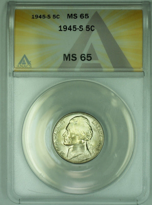 1945-S Jefferson Silver Nickel 5C ANACS MS 65 (51)