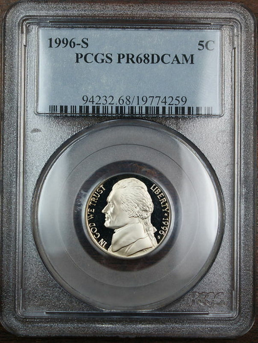 1996-S Proof Jefferson Nickel, PCGS PR-68 DCAM