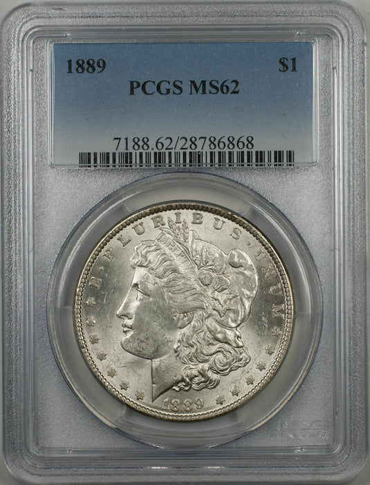 1889 Morgan Silver Dollar $1 PCGS MS-62 Better Quality (3F)