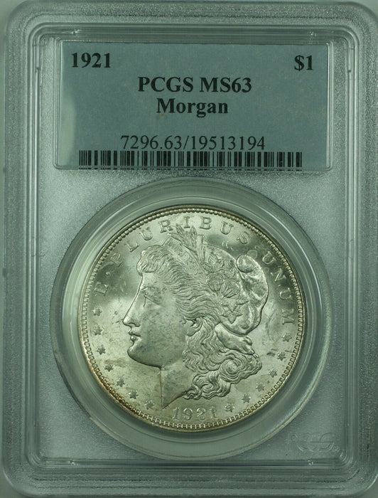 1921 Morgan Silver Dollar $1 Coin PCGS MS-63 (36) Y