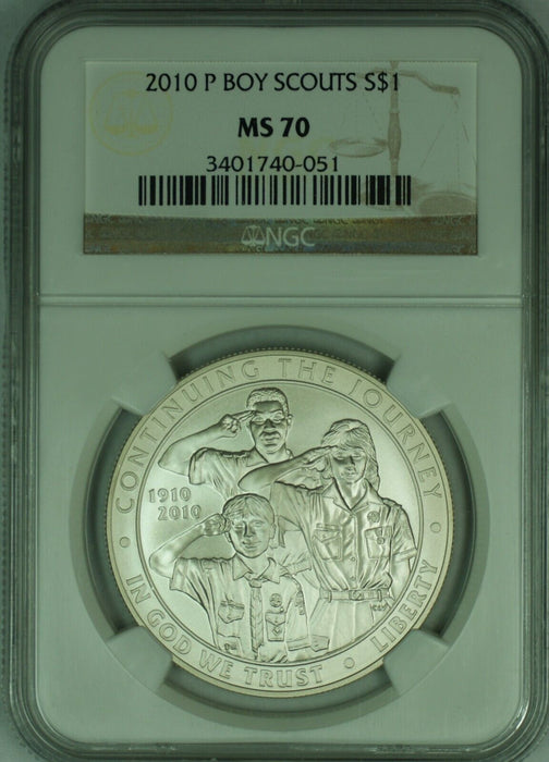 2010 Boy Scouts Of American Commemorative Silver $1 Dollar NGC MS 70 (49)