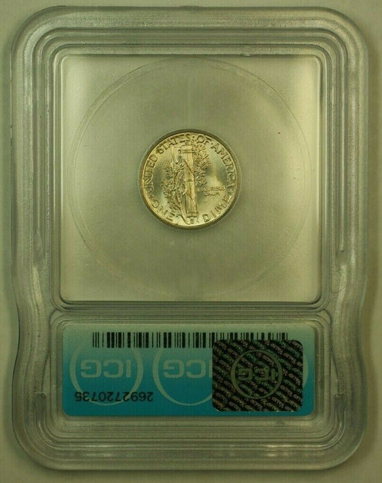 1943 Silver Mercury Dime 10c Coin ICG MS-65 R