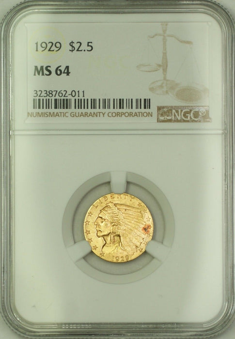 1929 $2.50 Indian Quarter Eagle Gold Coin NGC MS-64 *See Description* JMX (B)