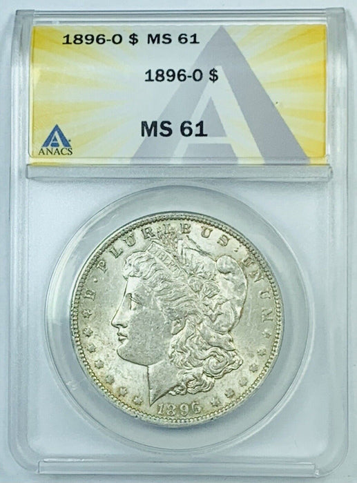 1896-O Morgan Silver Dollar $1 Coin ANACS MS 61