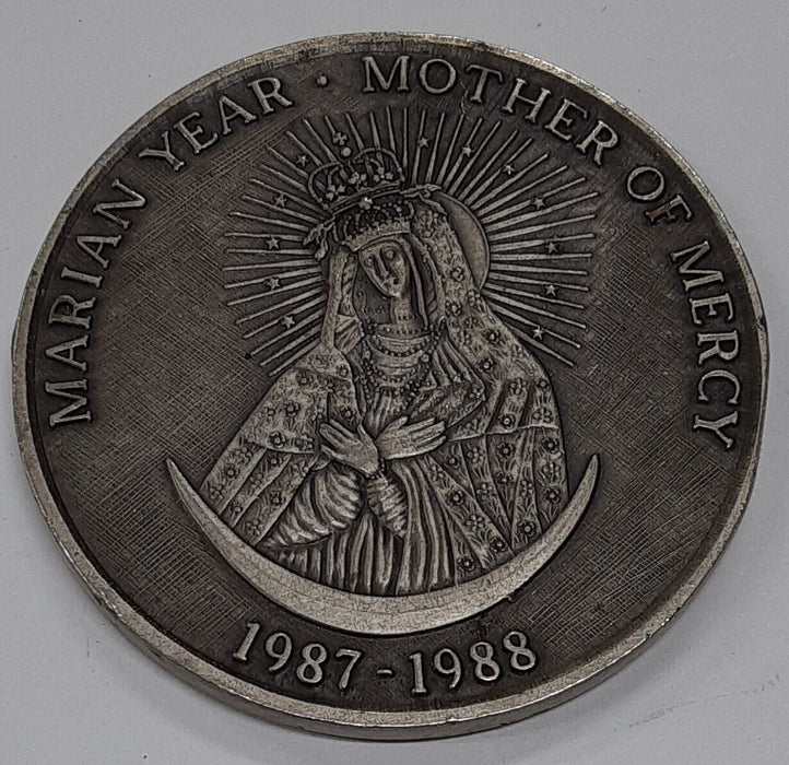 1987-88 Pope John Paul II Marian Year Mother of Mercy 50MM Medal