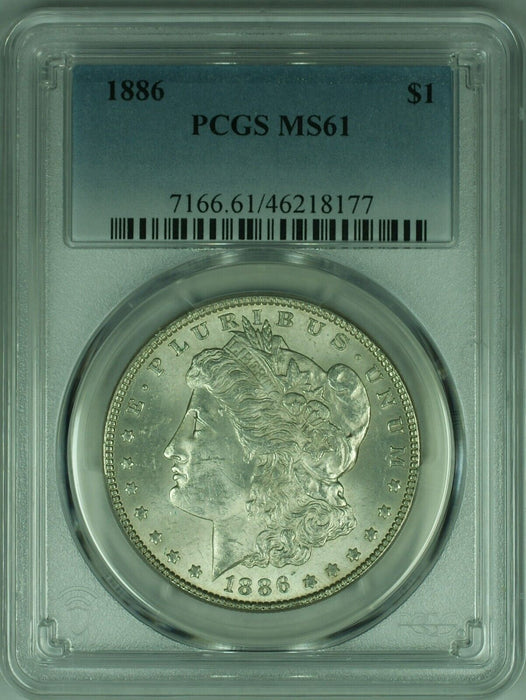 1886 Morgan Silver Dollar Coin PCGS MS-61  (47A)