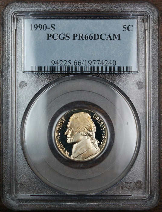 1990-S Proof Jefferson Nickel, PCGS PR-66 DCAM