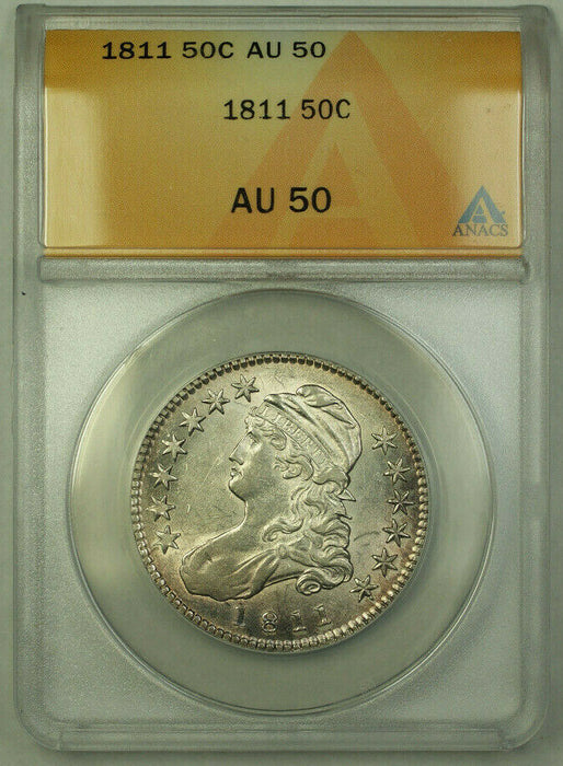 1811 Small 8 O-109 Bust Half Dollar Silver Coin ANACS AU-50 (Better Coin) RJS