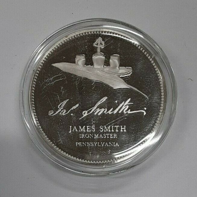 Franklin Mint Sterling Silver Medal Signers of the Declaration James Smith
