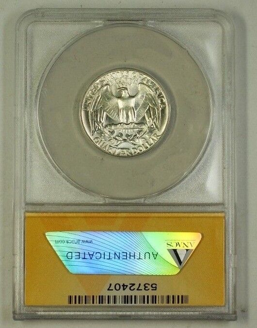 1964 Washington Silver Quarter Coin Type B Rev FS-901 ANACS MS-63 C