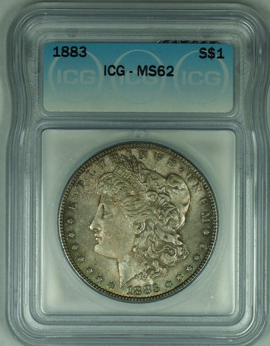 1883 Morgan Silver Dollar Toned $1 Coin ICG MS 62 (23)