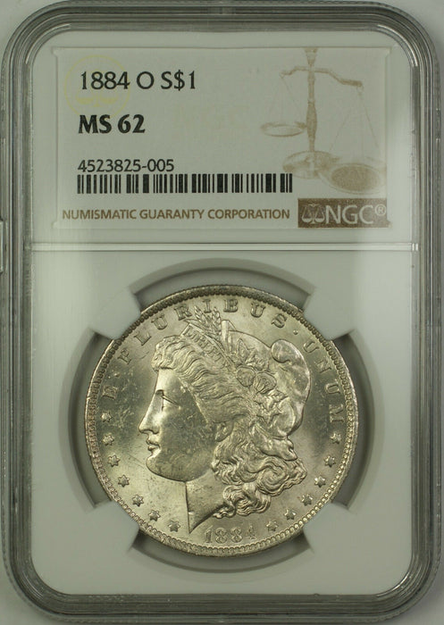 1884-O Morgan Silver Dollar $1 NGC MS-62 (Better Coin) (15b)