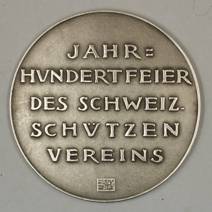 1924 Aragau-Aarau Switzerland Silver Swiss Shooting Medal R-45a m-36