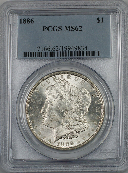 1886 Morgan Silver Dollar $1 PCGS MS-62 (Better Coin) (i) RL