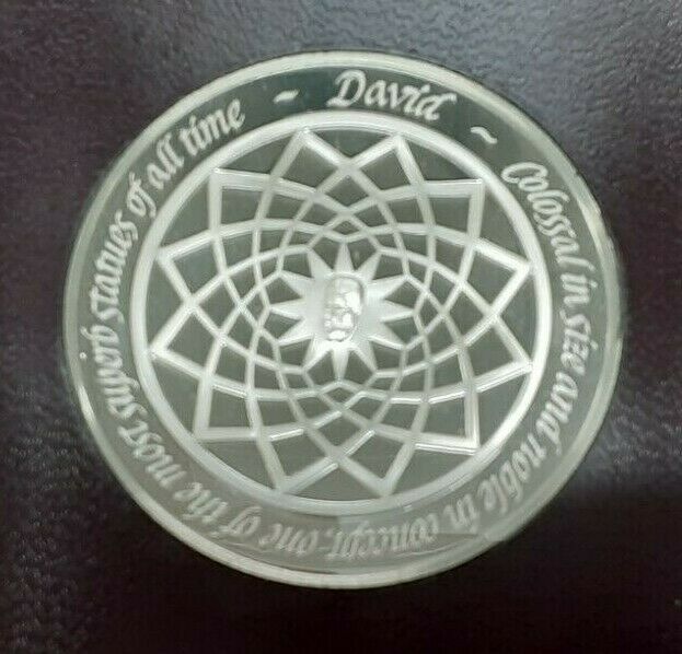 Franklin Mint Genius of Michelangelo PF .925 Silver Medal- David