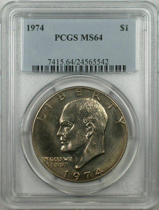 1974 Eisenhower Ike Dollar $1 Coin PCGS MS64 (BR-40 F)