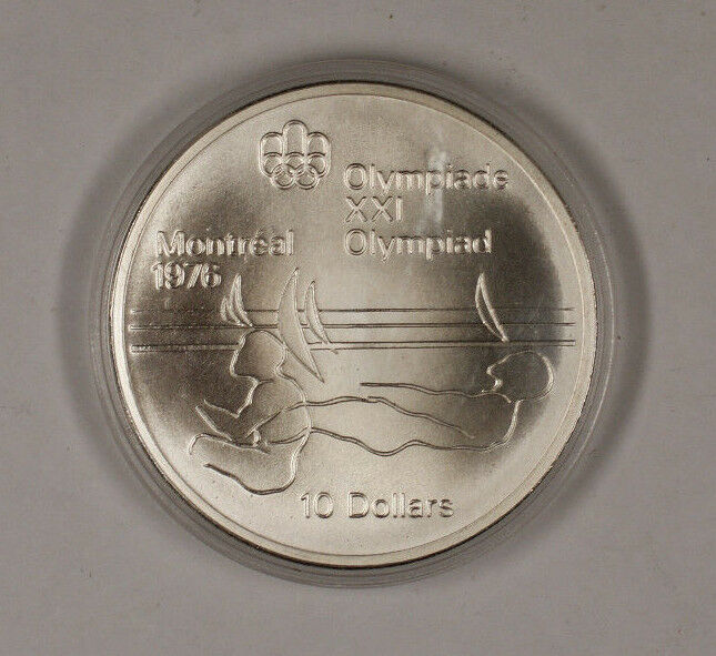 1975 Canada RCM 10 Dollar Silver 1976 Montreal Olympic Games Silver Coin