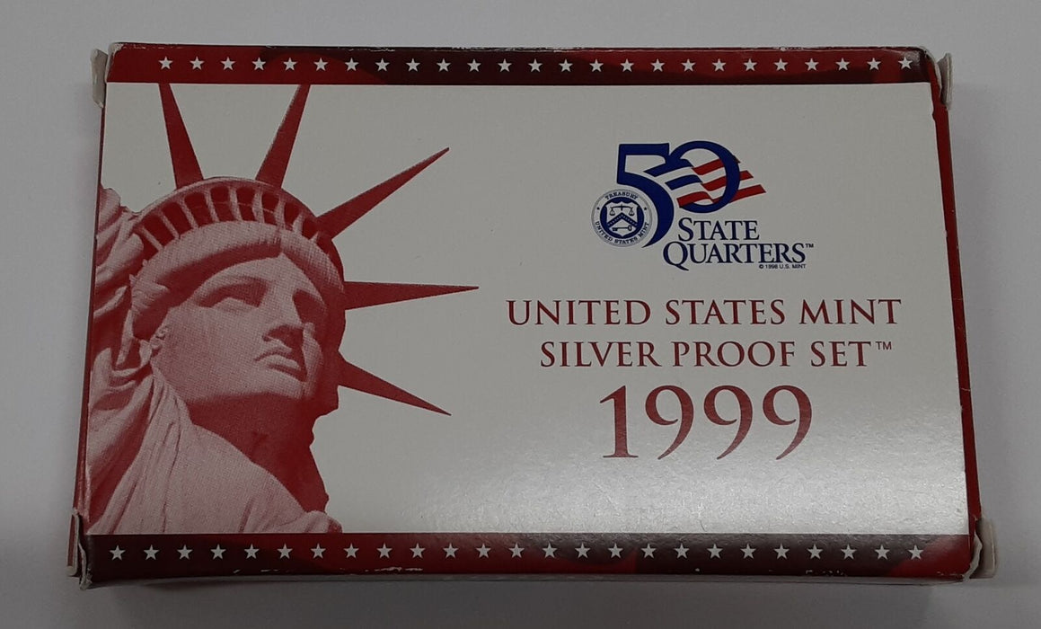 1999-S US Mint Silver Proof Set Gem Coins In OGP W/Box and COA