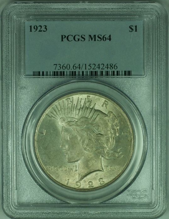 1923 Peace Silver Dollar $1 Coin PCGS MS-64 Lightly Toned (34-I)