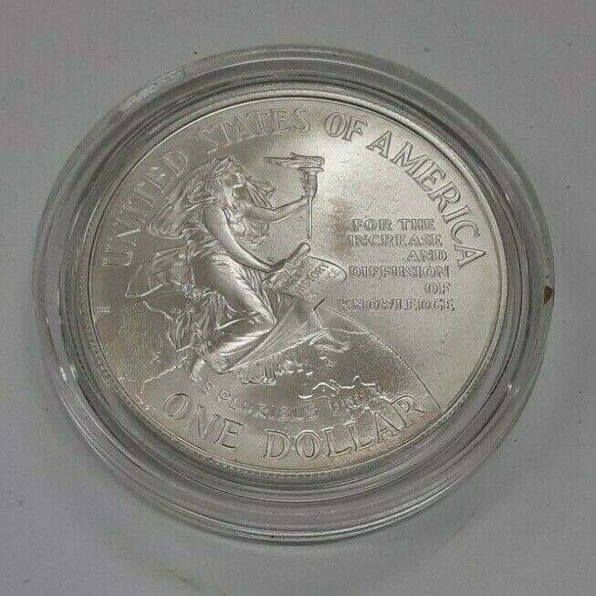 1996-D Smithsonian 150th Anniversary Commem UNC Silver $1 in Capsule ONLY