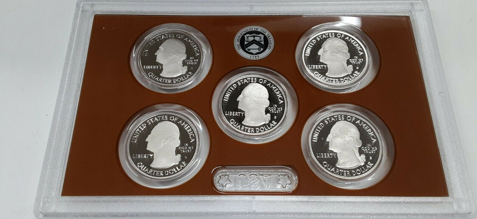 2019-S U.S. Mint 5 Coin Proof National Parks Quarters Set In OGP With Box & COA