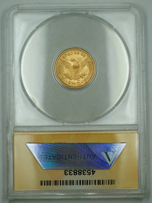 1907 $2.50 Liberty Quarter Eagle Gold Coin ANACS MS-63