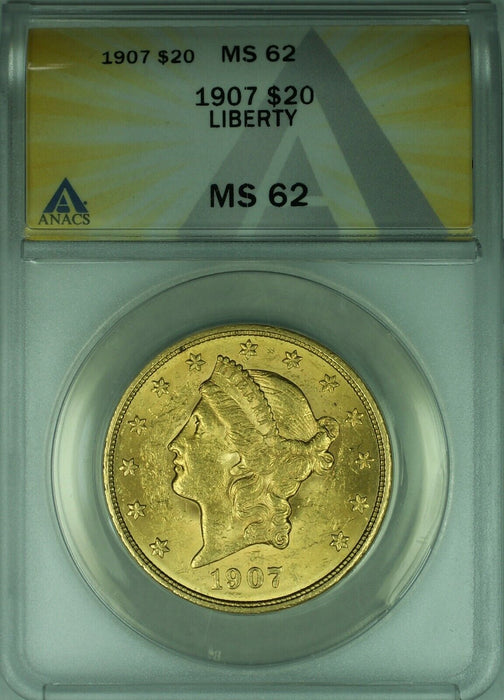 1907 Liberty Head G$20 Gold Twenty Dollar ANACS MS-62