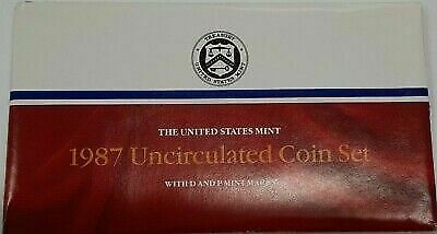 1987 P&D United States Mint Set - 10 BU Coins with Envelope & COA