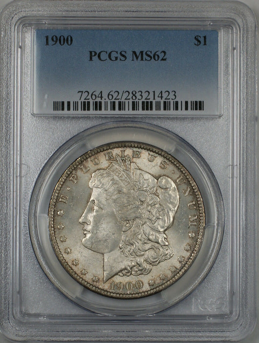 1900 Morgan Silver Dollar $1 Coin PCGS MS-62 Lightly Toned (4D)