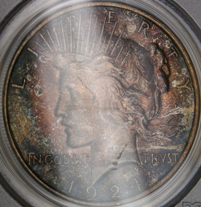 1924 Peace Silver Dollar, PCGS MS-64 *Beautiful Toning* Toned
