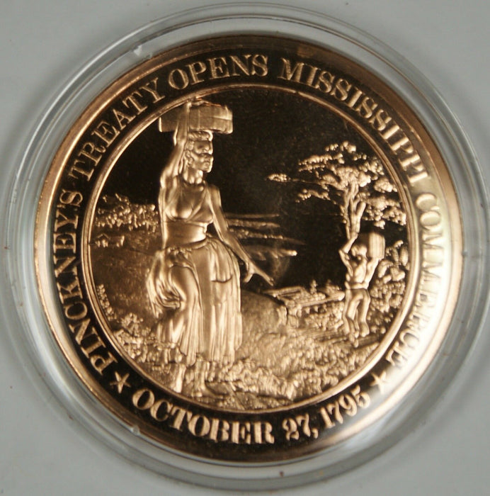 Bronze Proof Medal Pinckney Treaty opens Mississippi Commerce October 27 1795