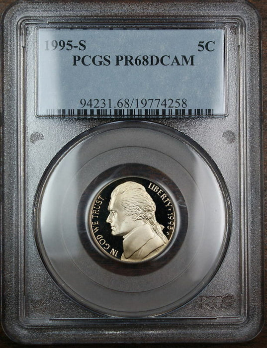 1995-S Proof Jefferson Nickel, PCGS PR-68 DCAM