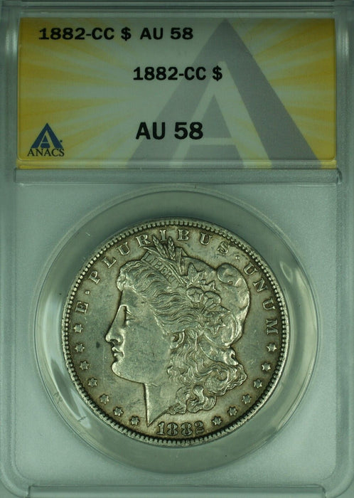 1882-CC Morgan Silver Dollar Coin $1 ANACS AU-58  (26)