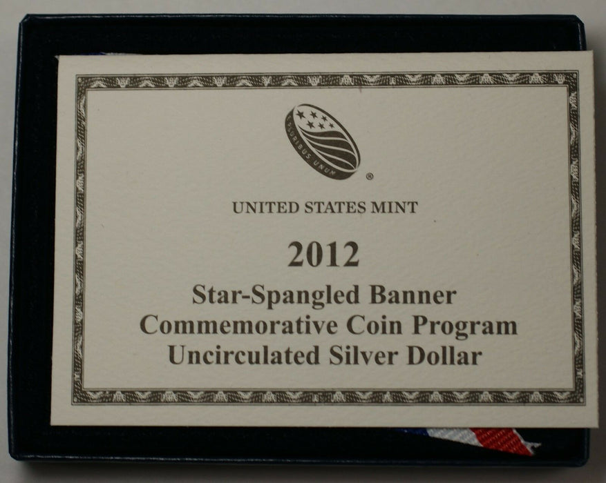 2012 Star Spangled Banner BU Silver $1 Coin in Original Mint Packaging