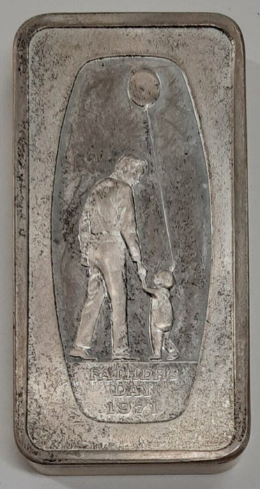 Franklin Mint 1000 Grain Ingot of Sterling Silver, Fathers Day 1971