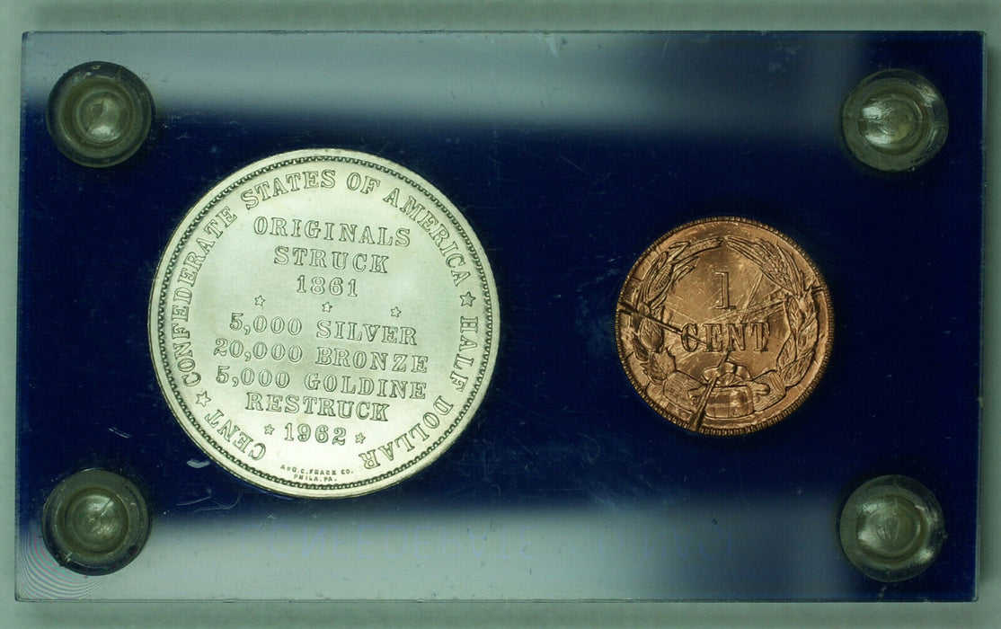 1861 Confederate US Half Dollar Cent BASHLOW Restrikes Token Coin Set (GH)