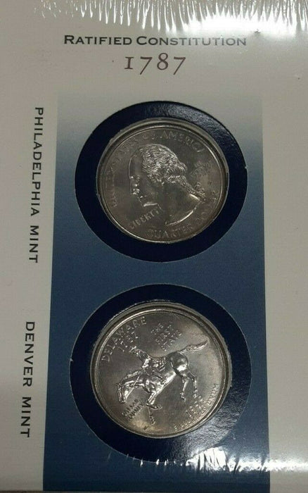 Delaware 1999 P&D Statehood Quarter Set in Original US Mint Coin Cover w/Stamp