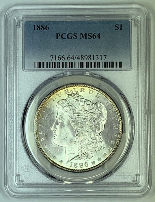 1886 Morgan Silver $1 Dollar Coin PCGS MS 64 (7) C