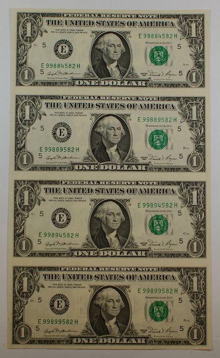 1981 4 Subject Uncut $1 Sheet, *EH* Block Letters