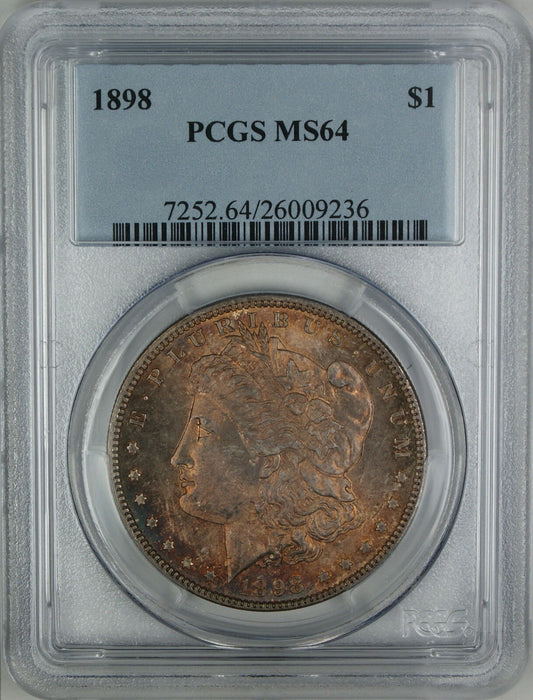 1898 Morgan Silver Dollar, PCGS MS-64, Bronze Toned, DGH