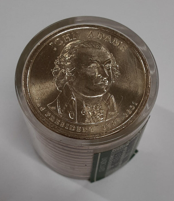 2007-P John Adams Presidential Dollars BU 12 Coin Roll Danbury by Mint