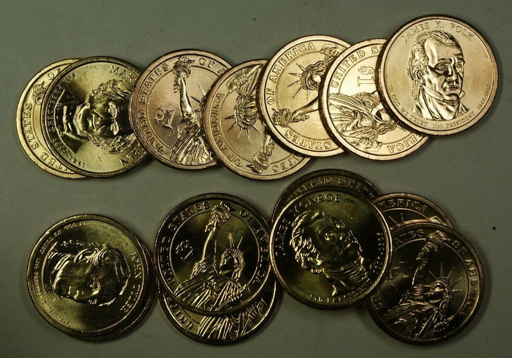 Mini-Roll of 15 BU Presidential Dollar Coins $1 2007-2010 Littleton Coin Co.