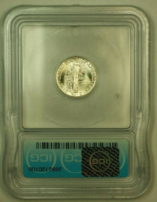 1943 Silver Mercury Dime 10c Coin ICG MS-65 O